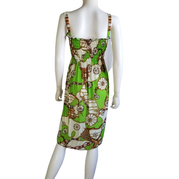 Romantic Sini Women's Green Knee-length Fit & Flare Sun Dress, Size: Large, New - Picture 2 of 8